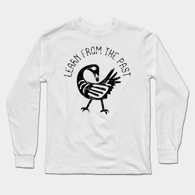 Africa Sankofa Symbol "Learn From The Past" Black Long Sleeve T-Shirt by Vanglorious Joy